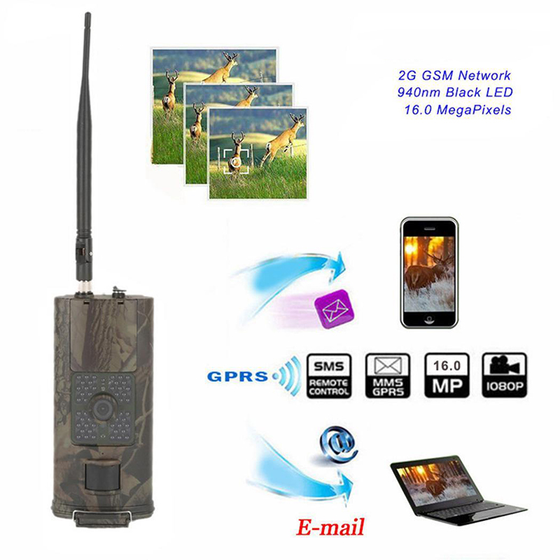 Hunting Camera GSM MMS SMS Tracking Camera 16MP Infrared Video Night Vision Live Animal Surveillance